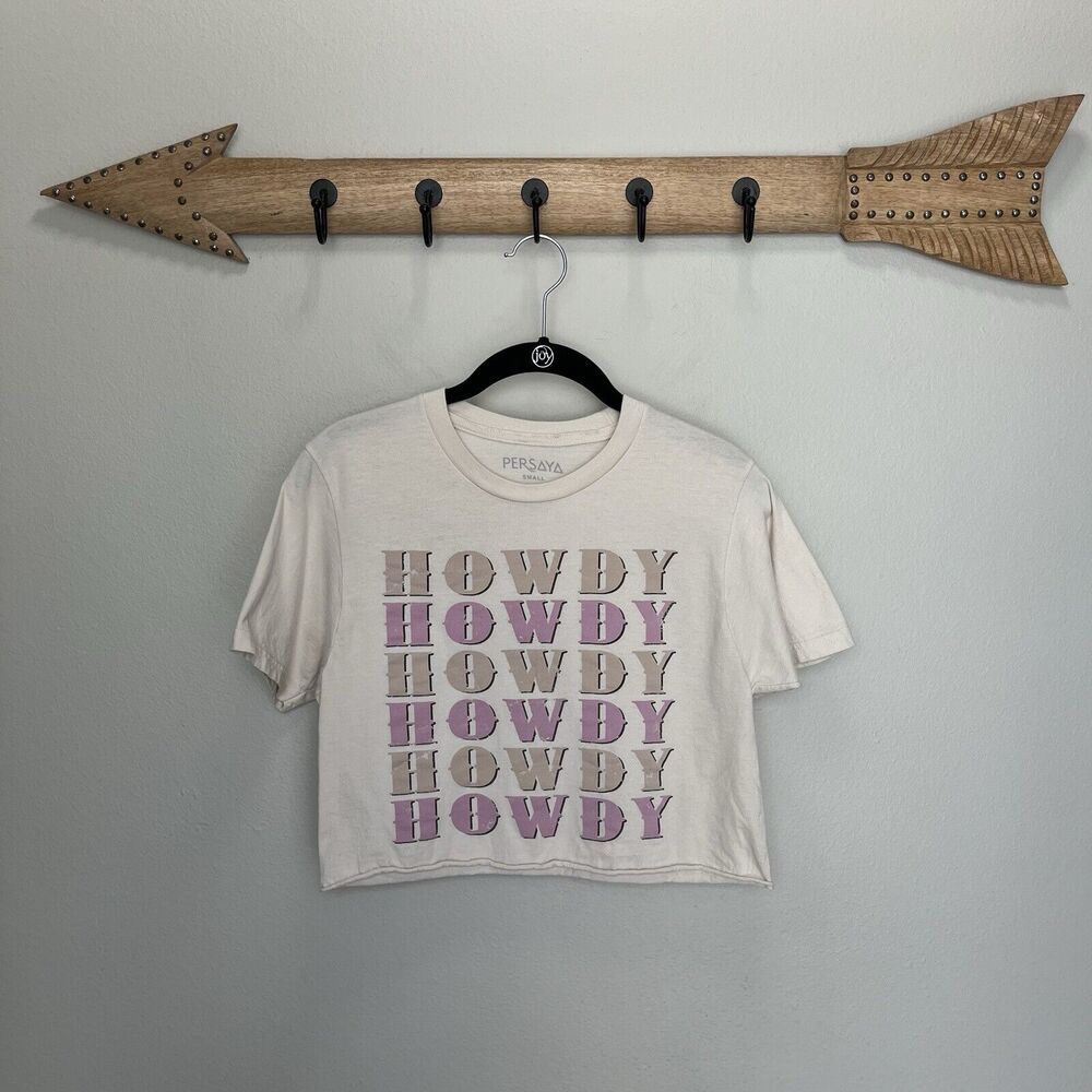 Persaya Cream and Purple Graphic Tee